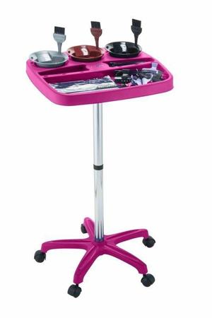 Imagem de Carrinho Multicolor P/ Coloração Tintura + Kit Tigela C/ Pinceis - Rosa