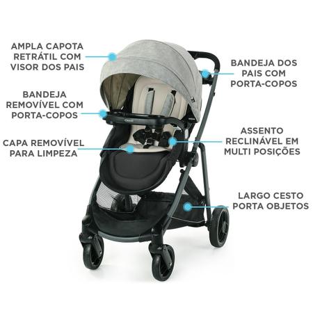 Imagem de Carrinho Passeio Bebê Conforto Graco Modes Element Bege