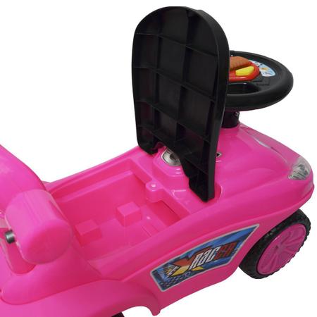 Imagem de Carrinho Passeio Infantil Criança 4 em 1 Haste Empurrador Capota Quadriciclo Rosa Brinqway BW-060RS