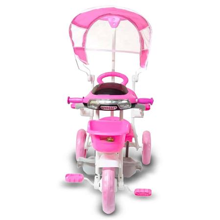 Triciclo Infantil com Empurrador Pedal 2 em 1 Passeio Criança Flex