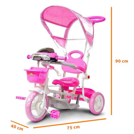 Triciclo Infantil com Empurrador Pedal 2 em 1 Passeio Criança Flex