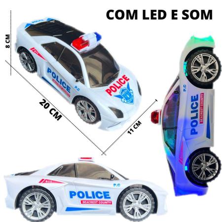Imagem de Carrinho Policia Infantil Menino Bate Volta Som Luz 3d - BONETE