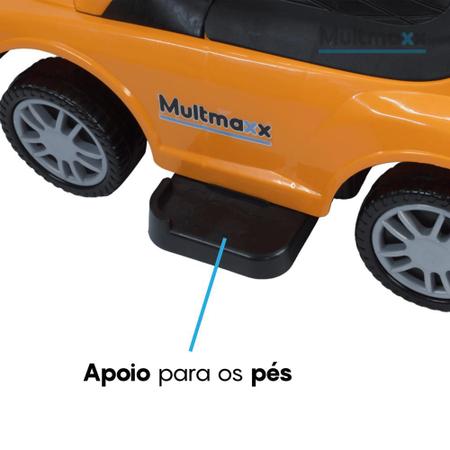 Imagem de Carrinho Quadriciclo de Passeio Infantil Multmaxx com Empurrador até 30Kg Laranja