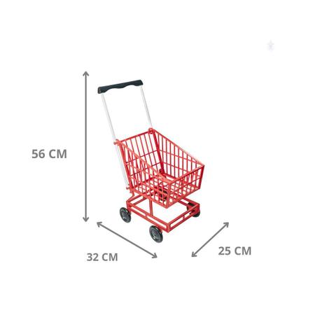 Carrinho Supermercado Infantil Menina e Menino - Vermelho - Lua de Cristal - brinquedo dia das crianças filha neta prima Imagem de Carrinho Supermercado Infantil Menina e Menino - Vermelho - Lua de Cristal