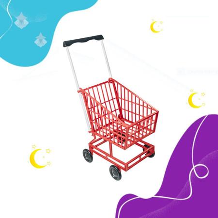 Carrinho Supermercado Infantil Menina e Menino - Vermelho - Lua de Cristal - brinquedo dia das crianças filha neta prima Imagem de Carrinho Supermercado Infantil Menina e Menino - Vermelho - Lua de Cristal
