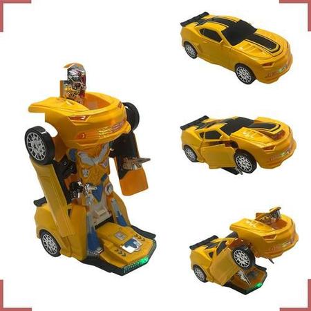 Imagem de Carrinho Transformer Camaro Amarelo Bate e Volta Bumblebee