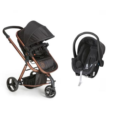 Imagem de Carrinho Travel System Tessy Moisés Preto 3 rodas + Cocoon