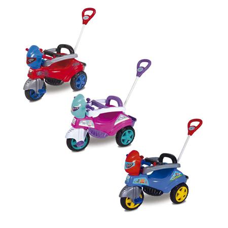 Imagem de Carrinho Triciclo Infantil De Passeio ou Pedal Com Empurrador Baby City Maral