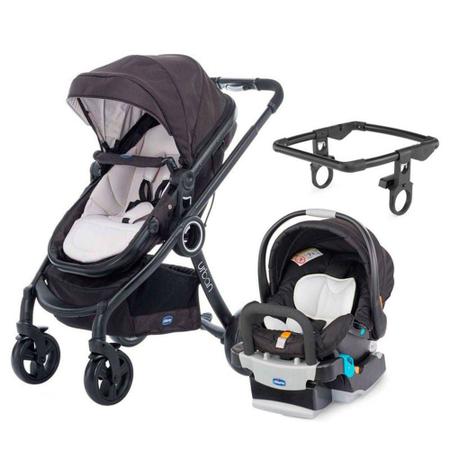 Imagem de Carrinho Urban com Bebe Conforto Keyfit Black Night + Color Pack Sandshell - Chicco