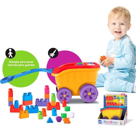 Imagem de Carriola Infantil Com Blocos Didáticos - Divertoys