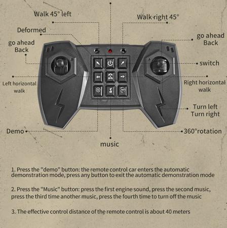 2 Em 1 Carro De Controle Remoto, 360 ° Flips Dupla Lados Rotating