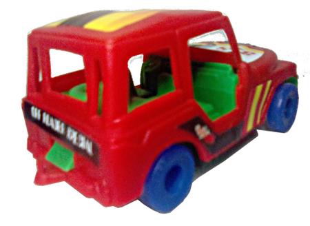 Imagem de Carro Carrinho Auto Jipe Vermelho Plástico Brinquedo Retrô