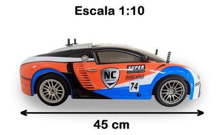 Carro Carrinho Controle Remoto Grande 45 Cm Escala 1:10 Bugatti - Wellkids  WB7750