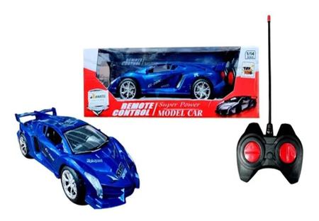 Carrinho De Controle Remoto Power Machines Azul Havan Toys - HBR0349