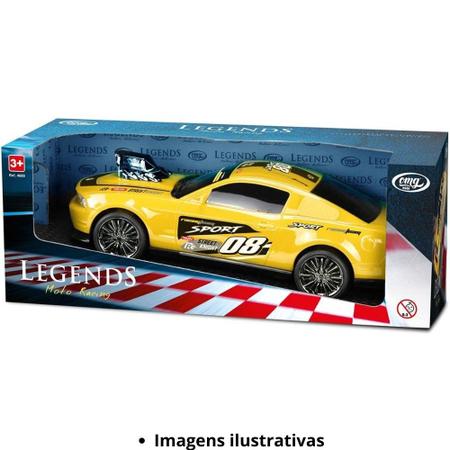 Carro Carrinho Corrida Infantil 34cm Preto Legends Motor OMG - Omg