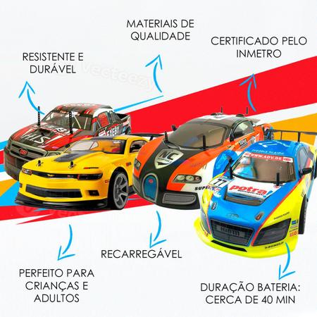 Carro Carrinho de Controle Remoto Recarregável Corrida Drift Sport