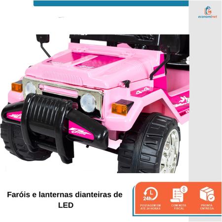 Carro elétrico infantil rosa 2 lugares