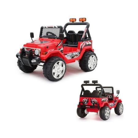 Carro Elétrico Infantil Jipe Power Vermelho 12V com 2 Lugares e