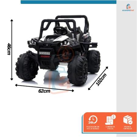 Imagem de Carro Carrinho Elétrico Infantil Motorizado Criança Mini Jipe UTV Bateria 12v Bivolt Buggy 2 Lugares com Controle Remoto MP3 USB dia das Crianças