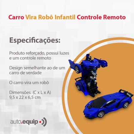 Carro Carrinho Esportivo De Corrida Controle Remoto Azul Para