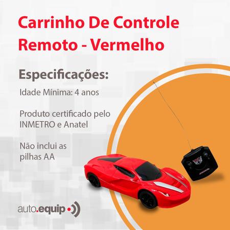 Imagem de Carro Carrinho Esportivo De Corrida Controle Remoto Vermelho Para Criança De 4 Anos Recarregável