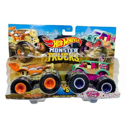Distribuidora Semaan - Esses Mini Monster Trucks da Hot Wheels podem ser  pequenos, mas o estrondo e a batida são épicos! Cada lançador que acompanha  o Monster Truck Mini ativa a velocidade