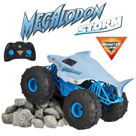 Carro de controle remoto Monster jam Megalodon anfíbio