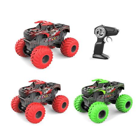 Carro Controle Remoto Off Road Monster Truck Pneus Gigantes Recarregável  Verde e Vermelho - Well Kids - Carrinho de Controle Remoto - Magazine Luiza