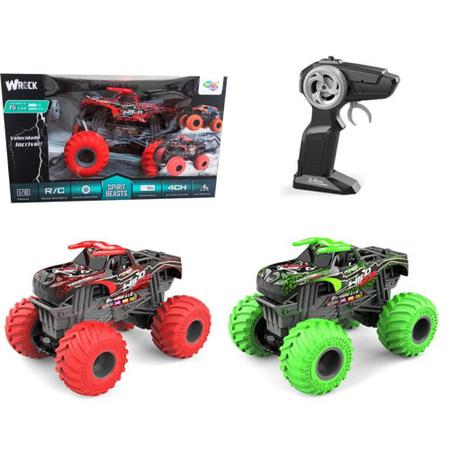 Carro Controle Remoto Off Road Monster Truck Pneus Gigantes Recarregável  Verde e Vermelho - Well Kids - Carrinho de Controle Remoto - Magazine Luiza