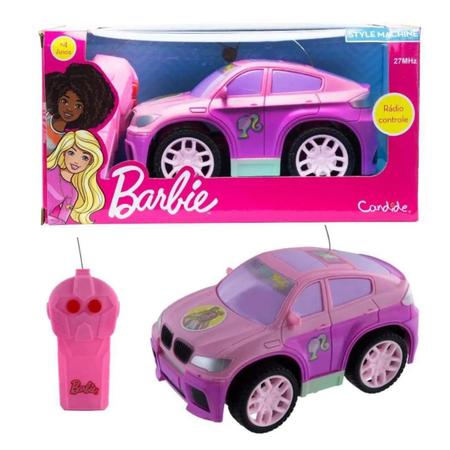 Carrinho da Barbie Rosa Controle Remoto c/ 3 Funções - Shop Macrozao