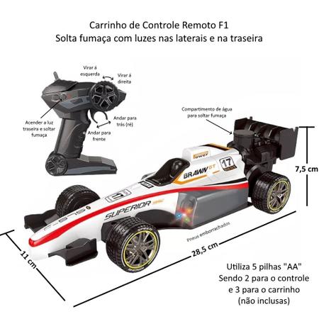 Imagem de Carro de Controle Remoto Formula 1 Brawn Carrinho Luz Fumaça