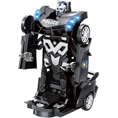 carro policia transformers vira robo 3 d com sons luzes led e movimento :  : Brinquedos e Jogos