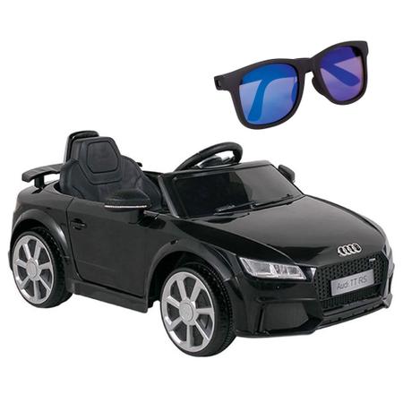 Imagem de Carro Elétrico Audi Preto com Óculos De Sol Baby