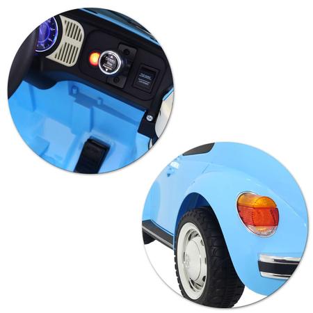 Carro Elétrico Infantil Fusca Beetle 12V Azul com Controle Remoto