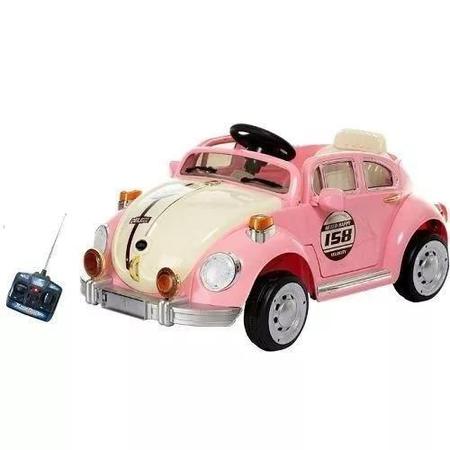 Carro Elétrico Antigo C/ Controle Remoto Rosa 6V Belfix