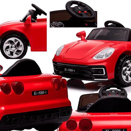 Imagem de Carro Elétrico Infantil Carrinho de Passeio Menino Menina Motorizado Porsche Vermelho 12V Controle