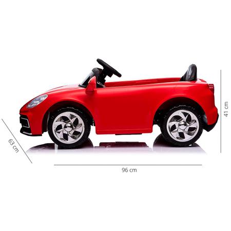 Imagem de Carro Elétrico Infantil Carrinho de Passeio Menino Menina Motorizado Porsche Vermelho 12V Controle