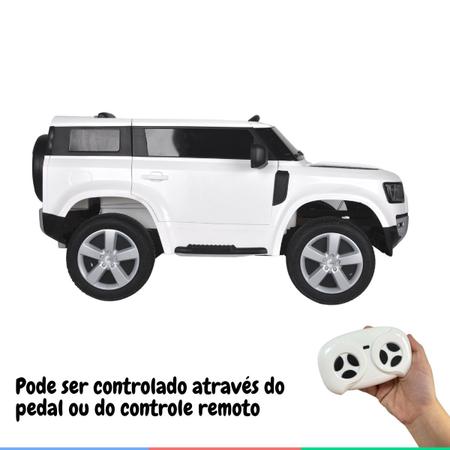 Imagem de Carro Elétrico Infantil Controle Criança Até 30Kg Bluetooth MP3 USB 5km/h Luzes Land Rover Defender