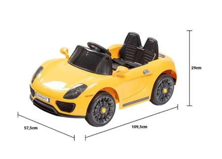 Mini Carro Elétrico Infantil Com Controle Remoto Amarelo BW029AM