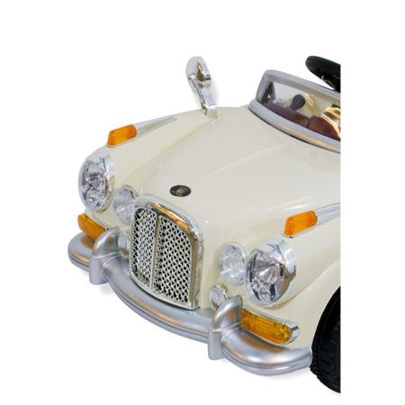 Carro Eletrico Infantil Retro 6V Com Controle Remoto Bege