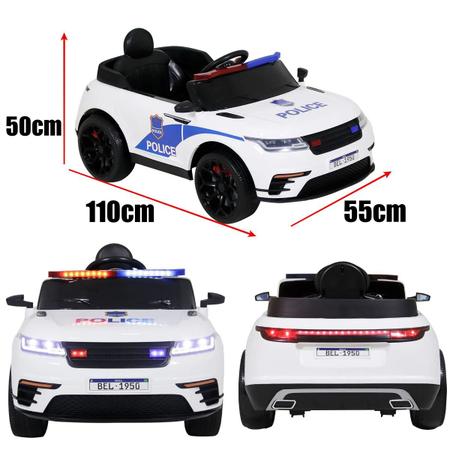 Carrinho Elétrico de Polícia Drift 12V Branco Bel