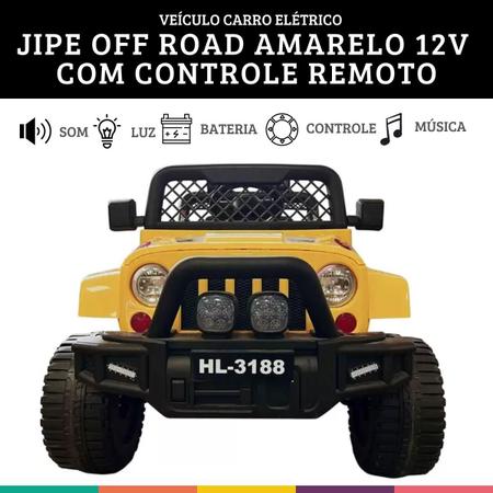 Imagem de Carro Elétrico Jipe Off Road Amarelo 12V Veículo Zippy Toys