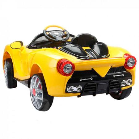 Imagem de Carro Eletrico Mini Ferrari Amarela 12v com Controle Remoto  Bel