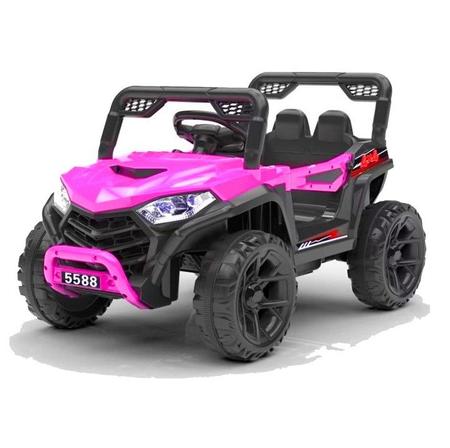 Carro Eletrico Infantil Meninas Controle Luz Som Jeep Rosa