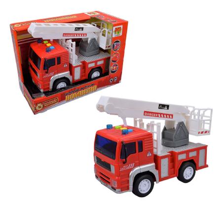 Caminhão de Brinquedo Dos Bombeiros de Fricção - DM Toys - Sama