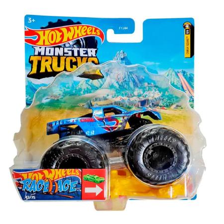 Carrinho de Brinquedo Hot Wheels  Lister - Carro Monster Truck - 1:64 -  Race Ace - Ref 20/75 5/7 - 1un - Hot Wheels - Mattel - Hot Wheels