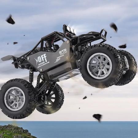 Imagem de  Carro Jipe Carrinho de Controle Remoto Rally Off-Road Tração 4x4 Recarregável Rock Crawler  27cm