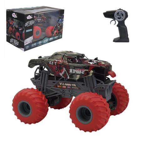 Carro Controle Remoto Off Road Monster Truck Pneus Gigantes Recarregável  Verde e Vermelho - Well Kids - Carrinho de Controle Remoto - Magazine Luiza