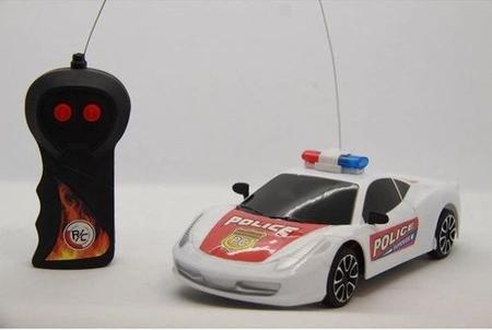 Imagem de Carro Policia Controle Remoto 3 Funções c/ luz - Police Force Branco