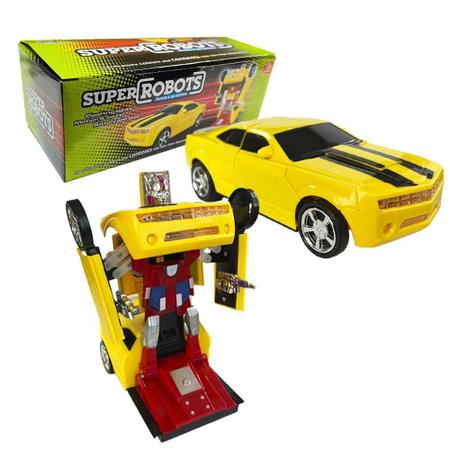 Imagem de Carro Robô Tranformers Camaro Amarelo Bumblebee